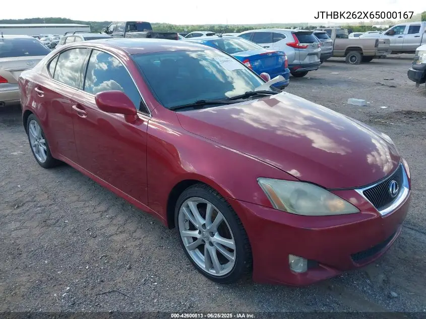 2006 Lexus Is 250 VIN: JTHBK262X65000167 Lot: 42600513