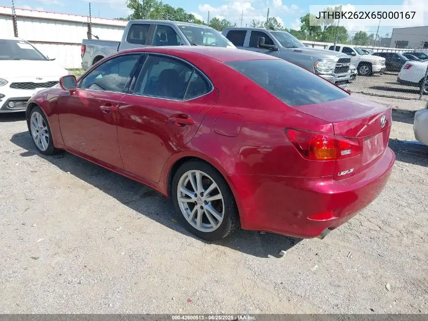 2006 Lexus Is 250 VIN: JTHBK262X65000167 Lot: 42600513