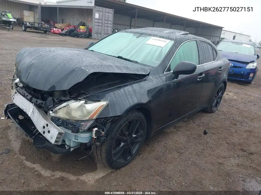 2007 Lexus Is 250 VIN: JTHBK262775027151 Lot: 41896058