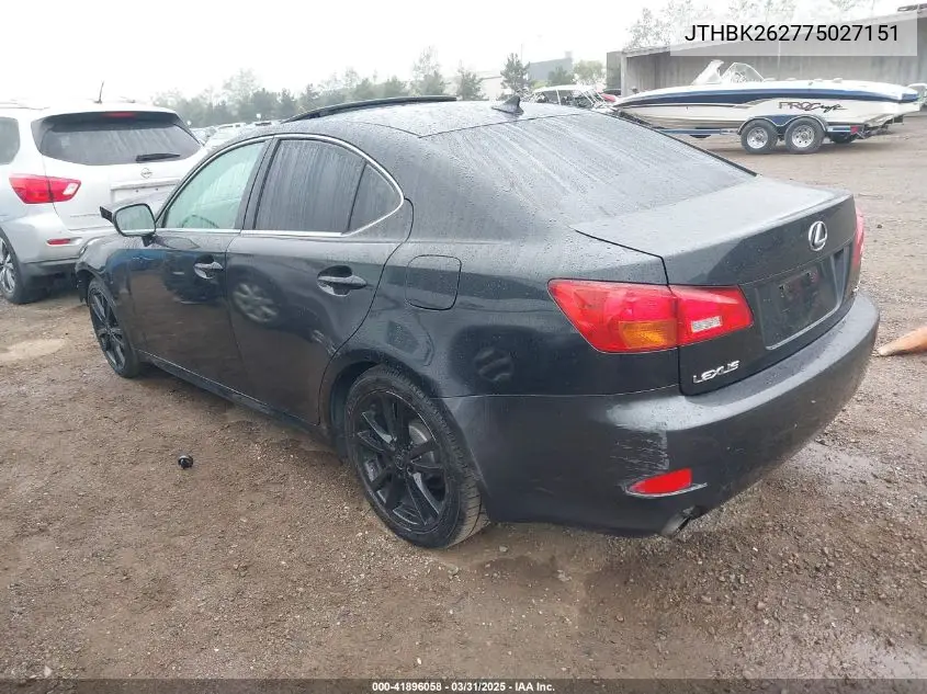 2007 Lexus Is 250 VIN: JTHBK262775027151 Lot: 41896058
