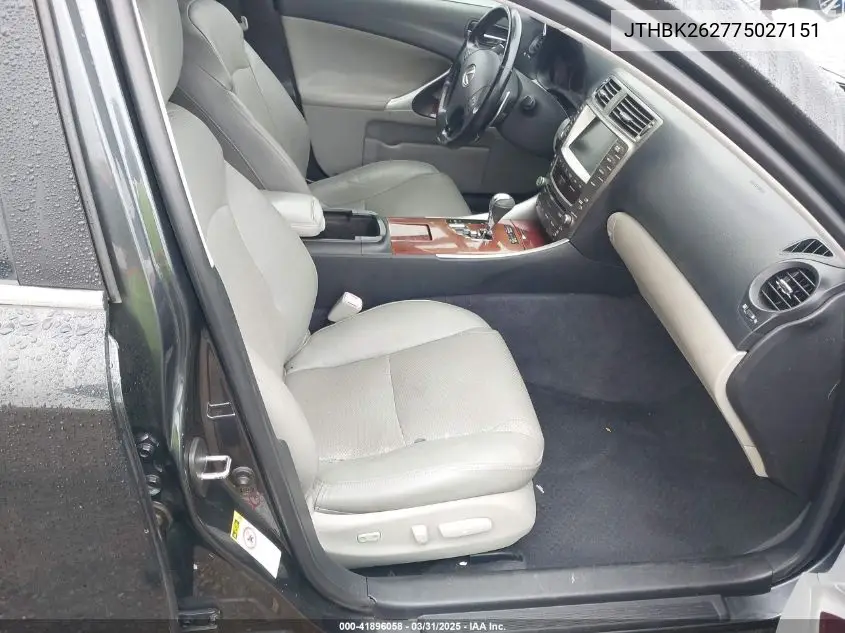 2007 Lexus Is 250 VIN: JTHBK262775027151 Lot: 41896058