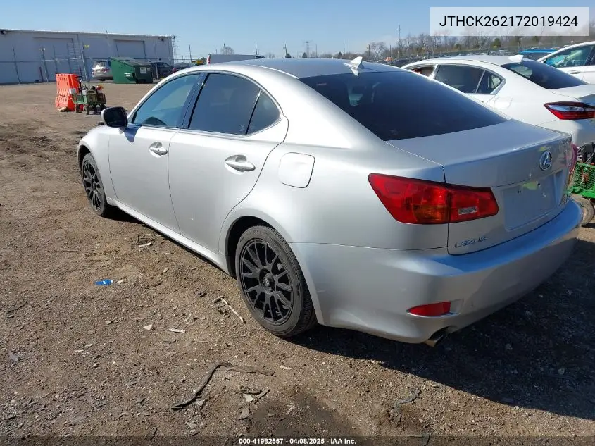 2007 Lexus Is 250 VIN: JTHCK262172019424 Lot: 41982557