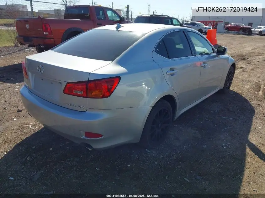 2007 Lexus Is 250 VIN: JTHCK262172019424 Lot: 41982557