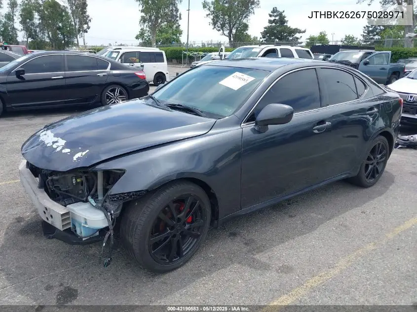 2007 Lexus Is 250 VIN: JTHBK262675028971 Lot: 42190583