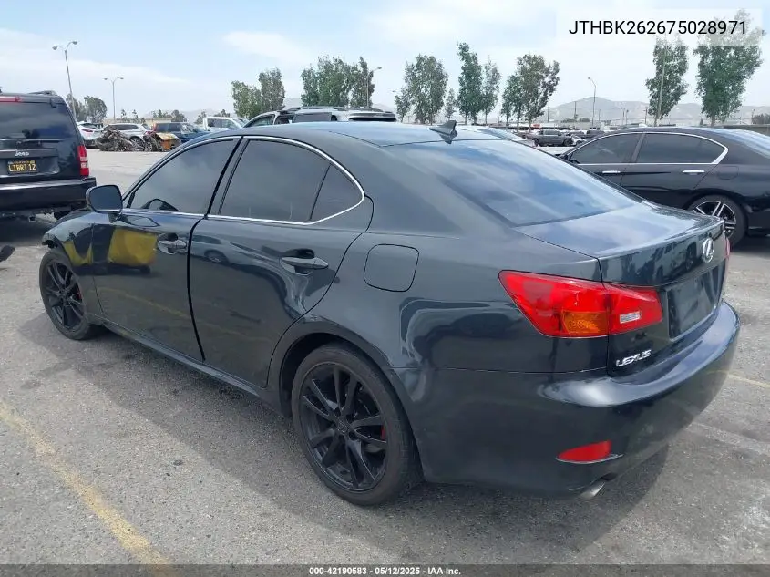 2007 Lexus Is 250 VIN: JTHBK262675028971 Lot: 42190583
