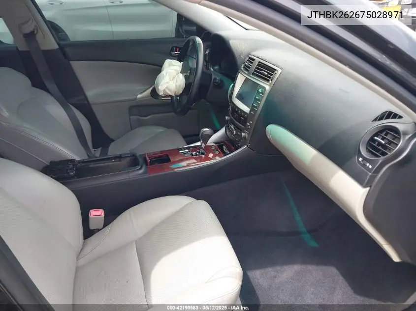 2007 Lexus Is 250 VIN: JTHBK262675028971 Lot: 42190583