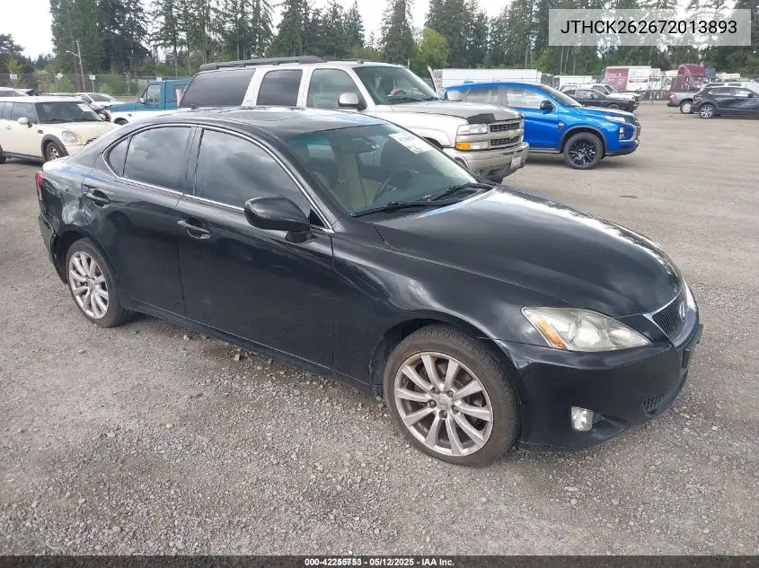 2007 Lexus Is 250 VIN: JTHCK262672013893 Lot: 42255753