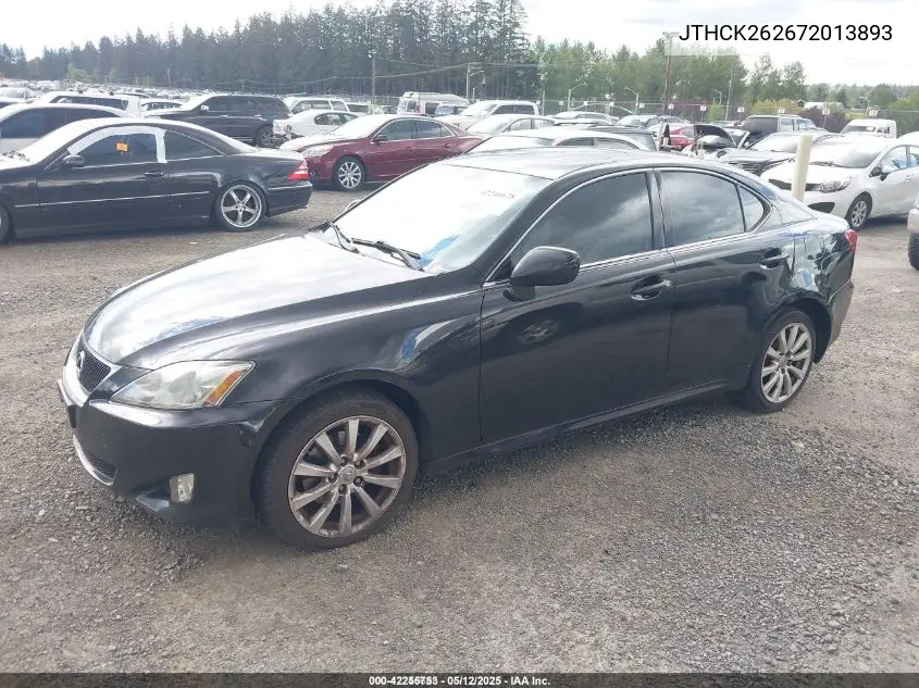 2007 Lexus Is 250 VIN: JTHCK262672013893 Lot: 42255753