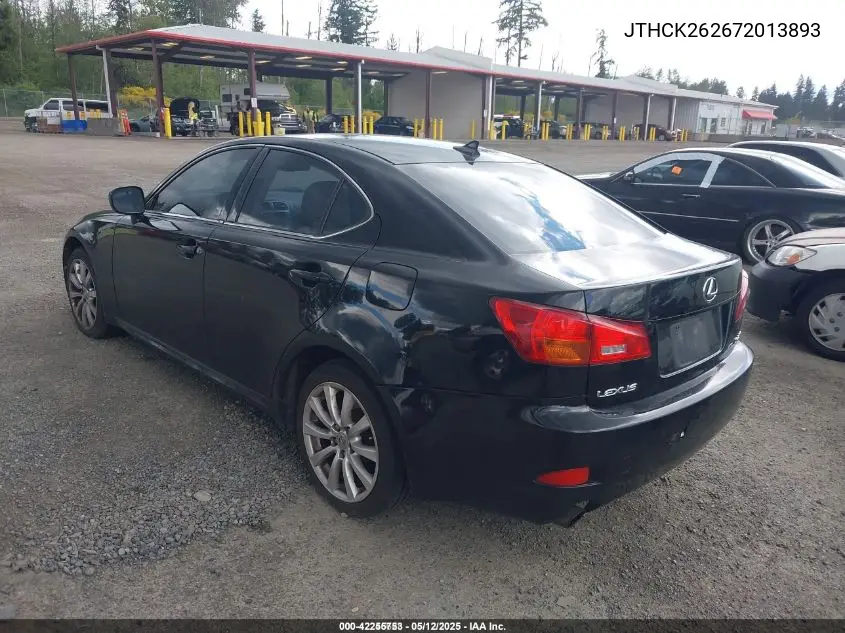 2007 Lexus Is 250 VIN: JTHCK262672013893 Lot: 42255753