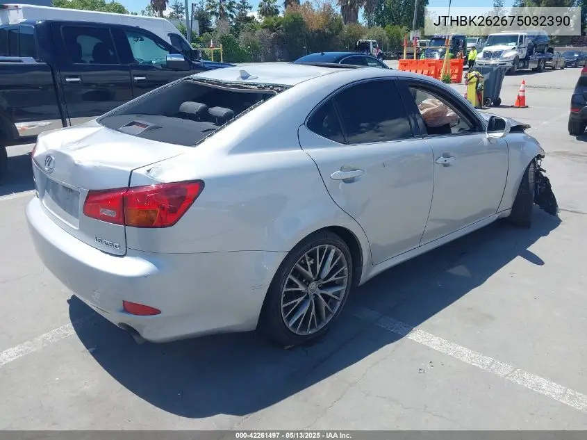 2007 Lexus Is 250 VIN: JTHBK262675032390 Lot: 42261497