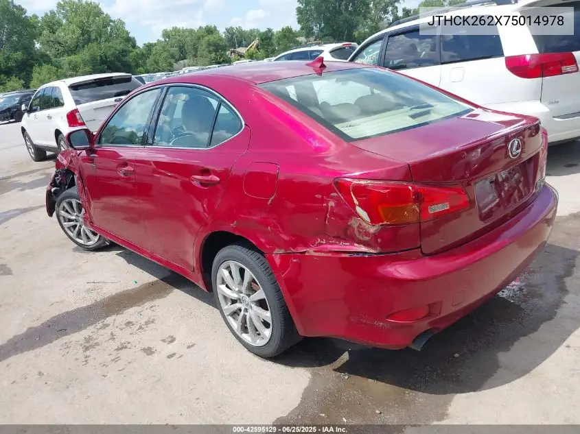 2007 Lexus Is 250 VIN: JTHCK262X75014978 Lot: 42595129