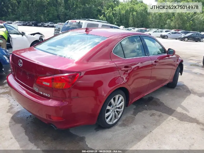2007 Lexus Is 250 VIN: JTHCK262X75014978 Lot: 42595129