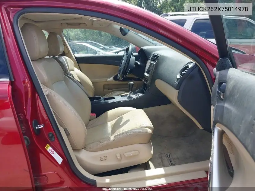 2007 Lexus Is 250 VIN: JTHCK262X75014978 Lot: 42595129