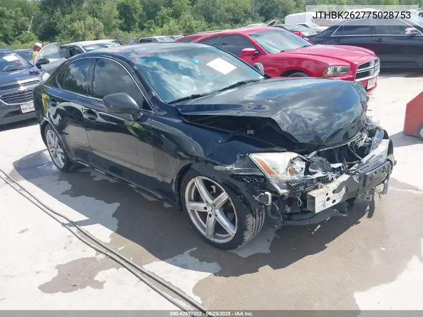 2007 Lexus Is 250 VIN: JTHBK262775028753 Lot: 42597302