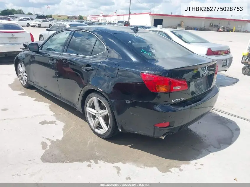 2007 Lexus Is 250 VIN: JTHBK262775028753 Lot: 42597302