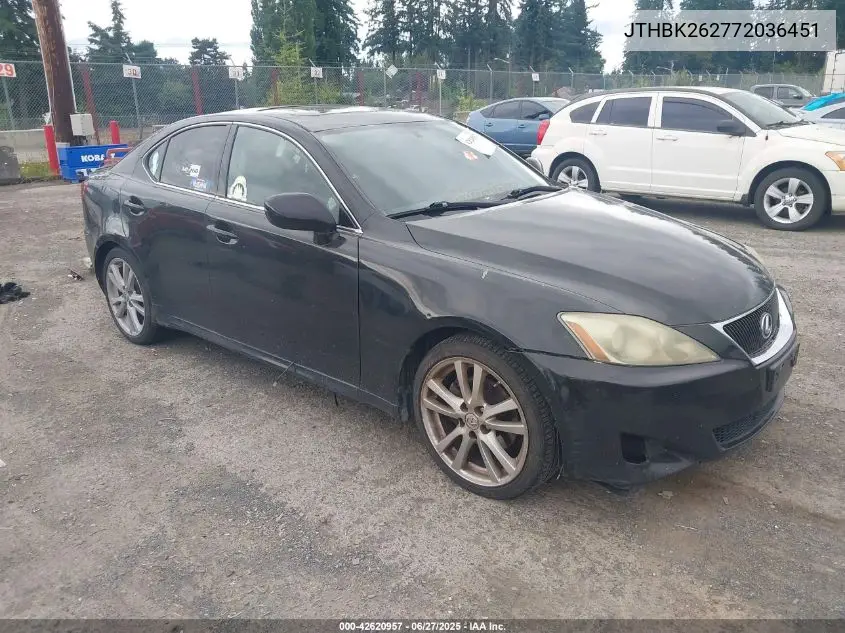 2007 Lexus Is 250 VIN: JTHBK262772036451 Lot: 42620957