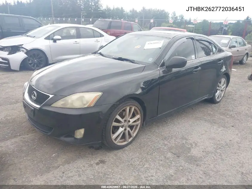 2007 Lexus Is 250 VIN: JTHBK262772036451 Lot: 42620957