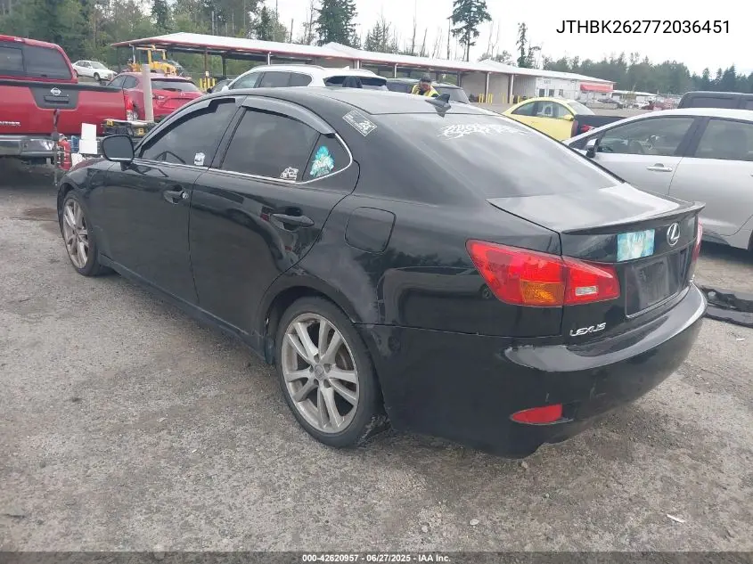 2007 Lexus Is 250 VIN: JTHBK262772036451 Lot: 42620957