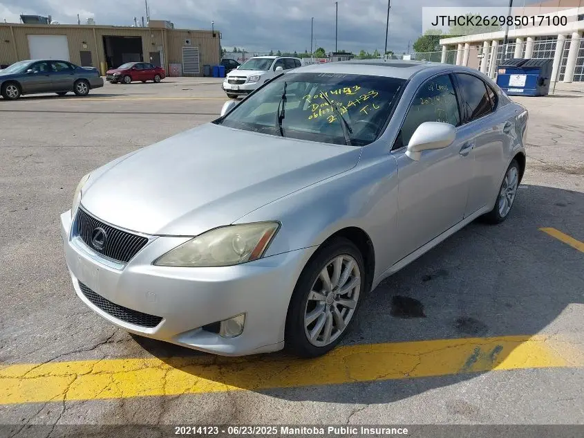 2008 Lexus Is 250 VIN: JTHCK262985017100 Lot: 20214123