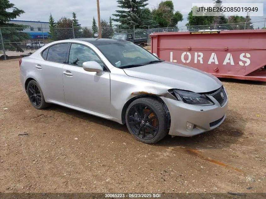 2008 Lexus Is 350 VIN: JTHBE262085019949 Lot: 30065223