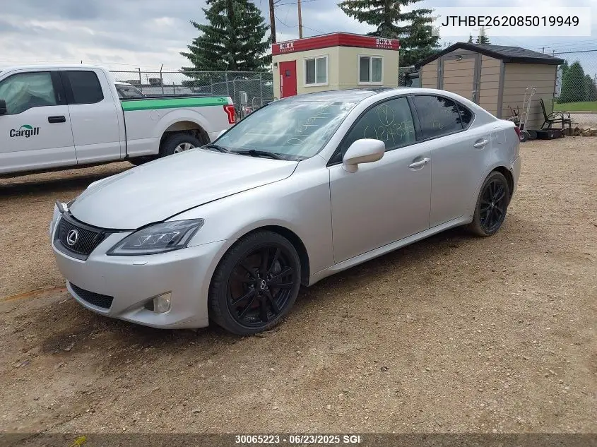 2008 Lexus Is 350 VIN: JTHBE262085019949 Lot: 30065223