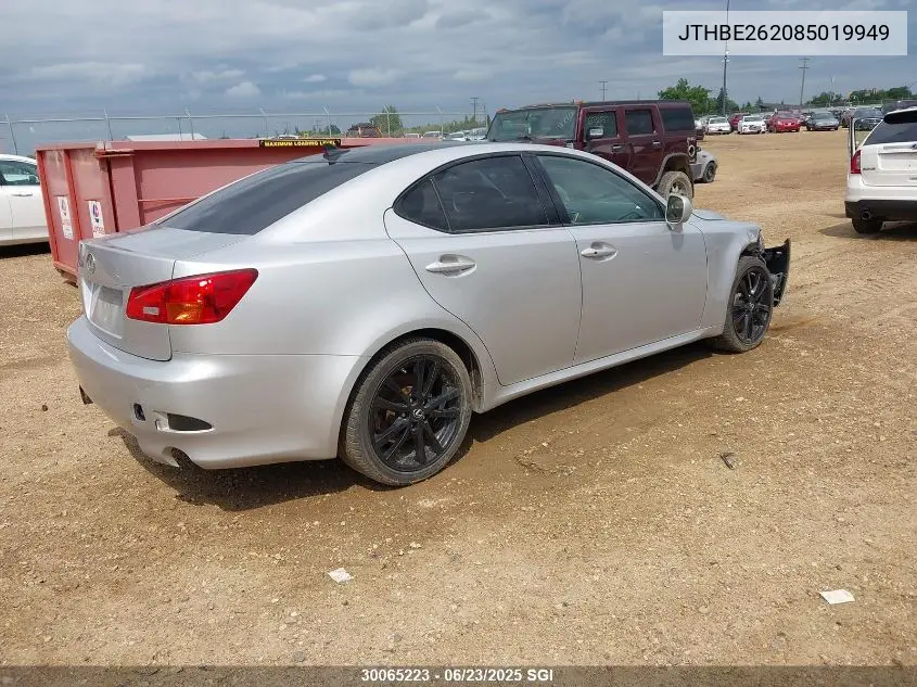 2008 Lexus Is 350 VIN: JTHBE262085019949 Lot: 30065223