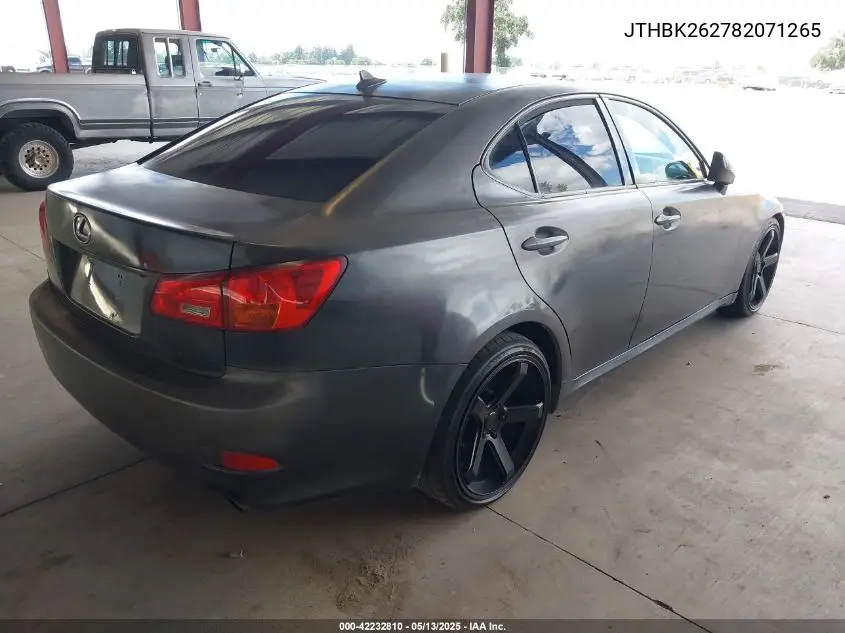 2008 Lexus Is 250 VIN: JTHBK262782071265 Lot: 42232810
