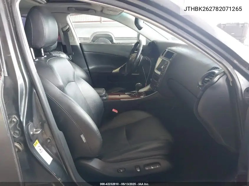 2008 Lexus Is 250 VIN: JTHBK262782071265 Lot: 42232810