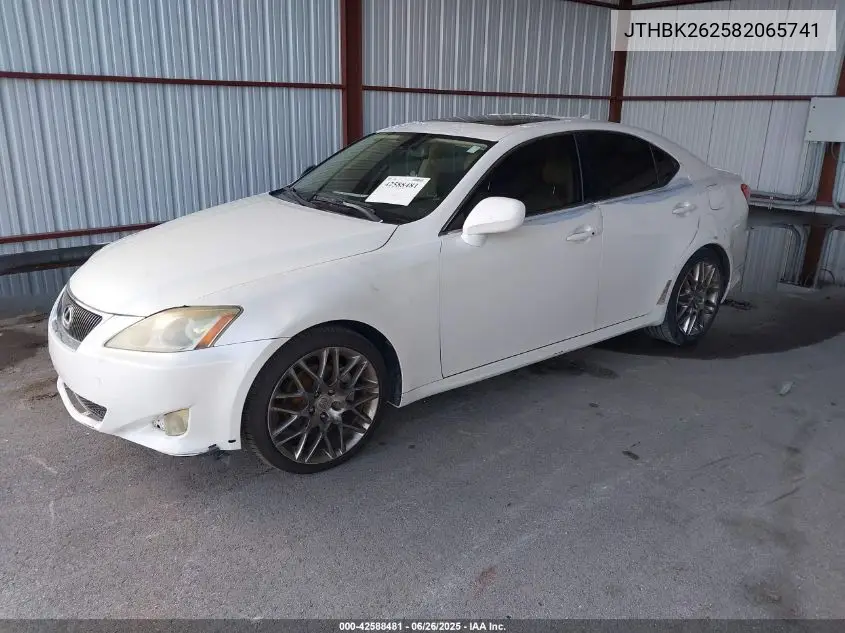 2008 Lexus Is 250 VIN: JTHBK262582065741 Lot: 42588481