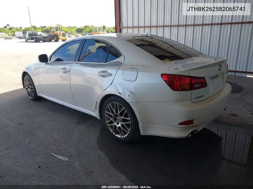 2008 Lexus Is 250 VIN: JTHBK262582065741 Lot: 42588481