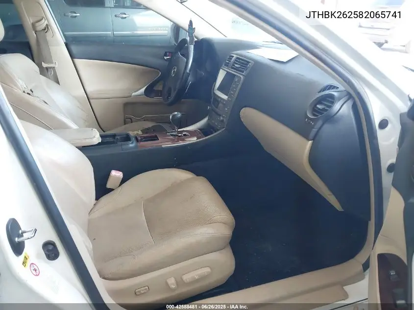 2008 Lexus Is 250 VIN: JTHBK262582065741 Lot: 42588481