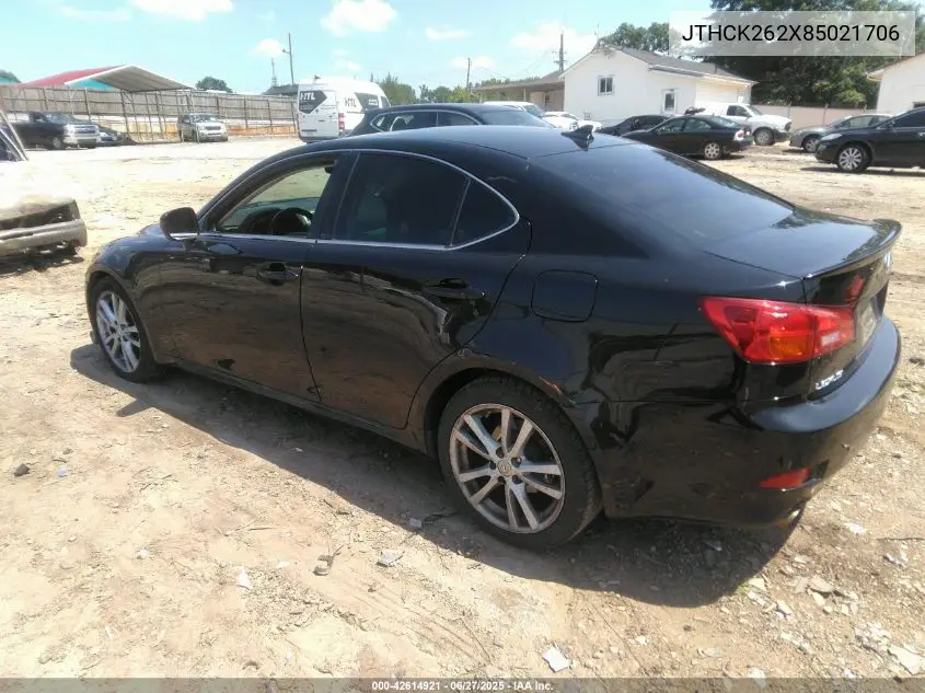 2008 Lexus Is 250 VIN: JTHCK262X85021706 Lot: 42614921