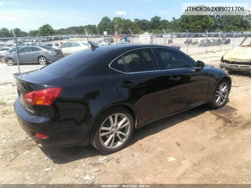 2008 Lexus Is 250 VIN: JTHCK262X85021706 Lot: 42614921