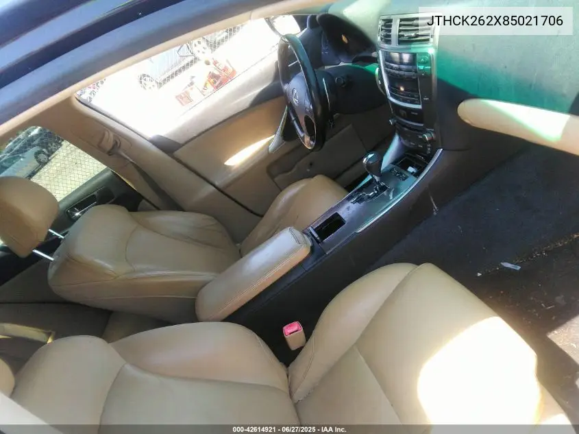 2008 Lexus Is 250 VIN: JTHCK262X85021706 Lot: 42614921