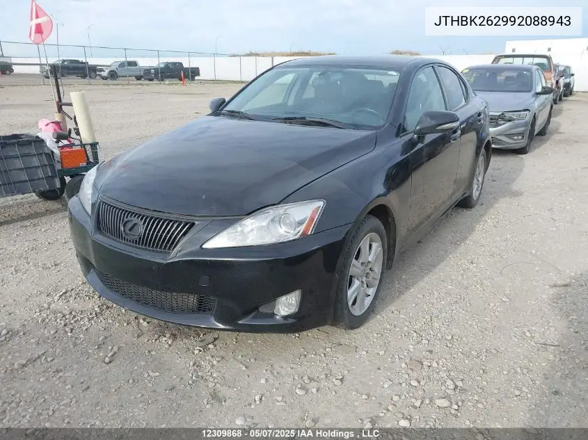 2009 Lexus Is 250 VIN: JTHBK262992088943 Lot: 12309868X