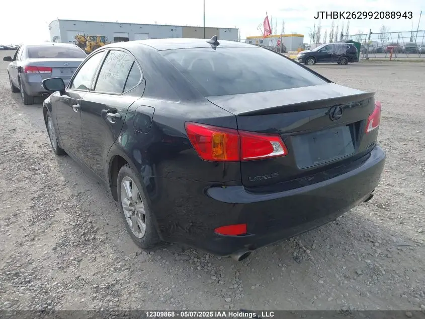 2009 Lexus Is 250 VIN: JTHBK262992088943 Lot: 12309868X