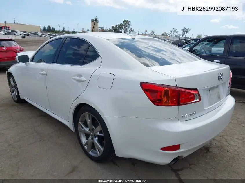 2009 Lexus Is 250 VIN: JTHBK262992087193 Lot: 42238334