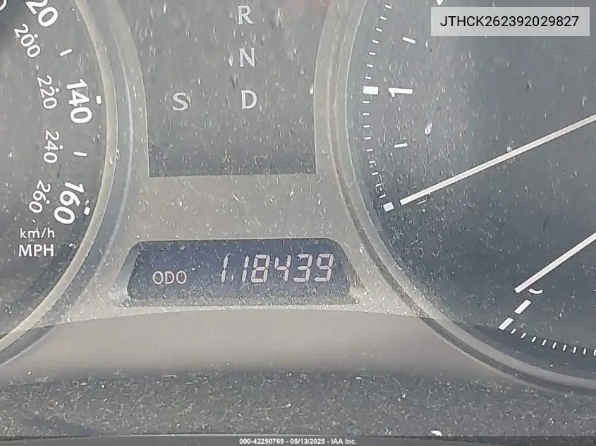 2009 Lexus Is 250 VIN: JTHCK262392029827 Lot: 42250769