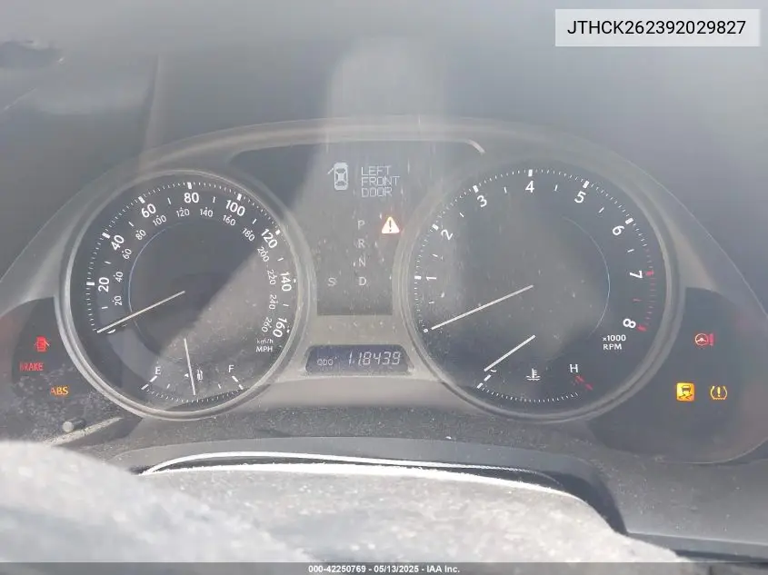 2009 Lexus Is 250 VIN: JTHCK262392029827 Lot: 42250769