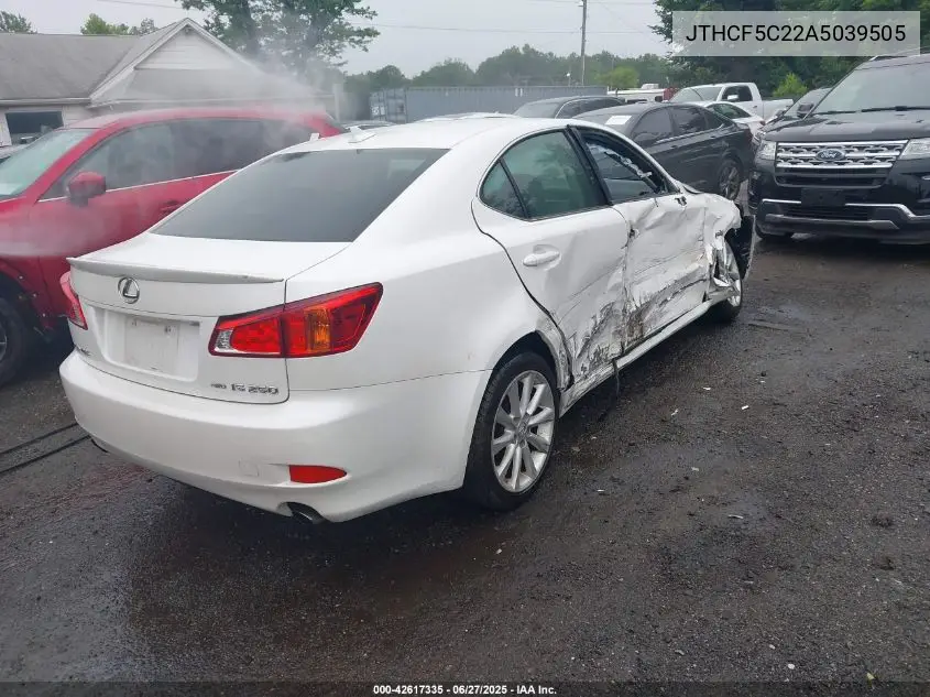 2010 Lexus Is 250 VIN: JTHCF5C22A5039505 Lot: 42617335