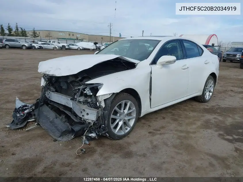 2011 Lexus Is 250 VIN: JTHCF5C20B2034919 Lot: 12287458