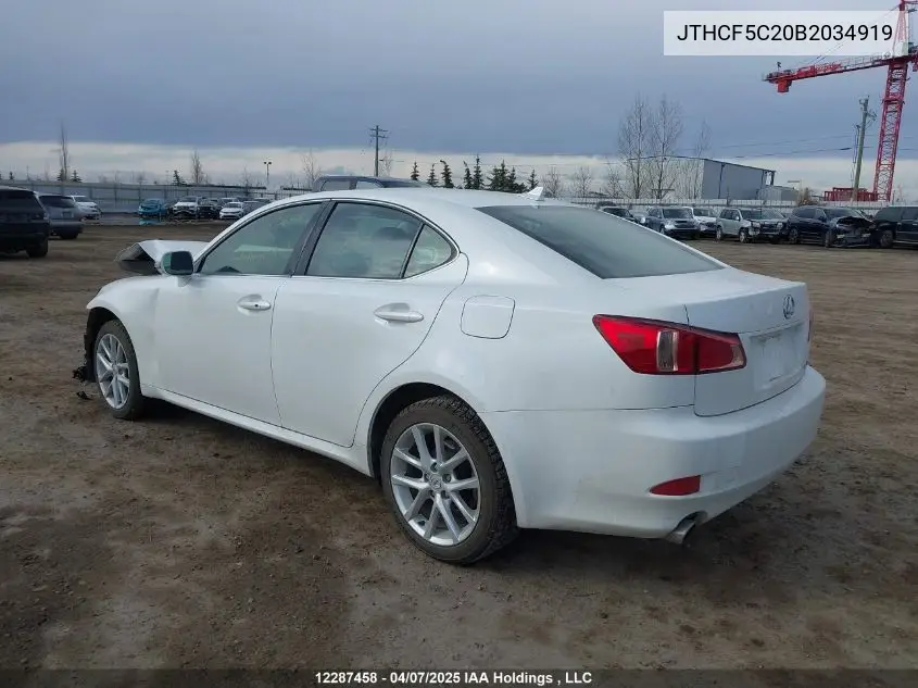 2011 Lexus Is 250 VIN: JTHCF5C20B2034919 Lot: 12287458