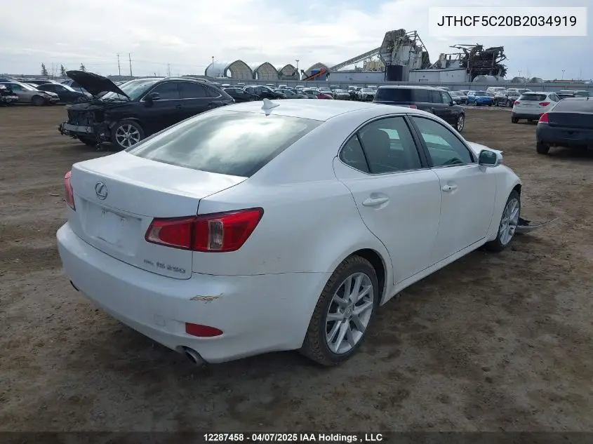2011 Lexus Is 250 VIN: JTHCF5C20B2034919 Lot: 12287458