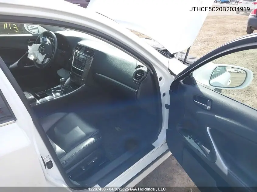 2011 Lexus Is 250 VIN: JTHCF5C20B2034919 Lot: 12287458
