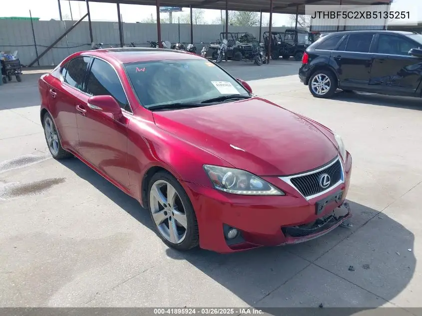 2011 Lexus Is 250 VIN: JTHBF5C2XB5135251 Lot: 41895924