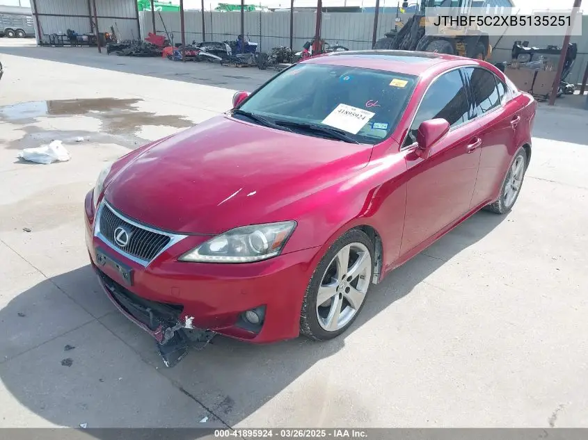 2011 Lexus Is 250 VIN: JTHBF5C2XB5135251 Lot: 41895924