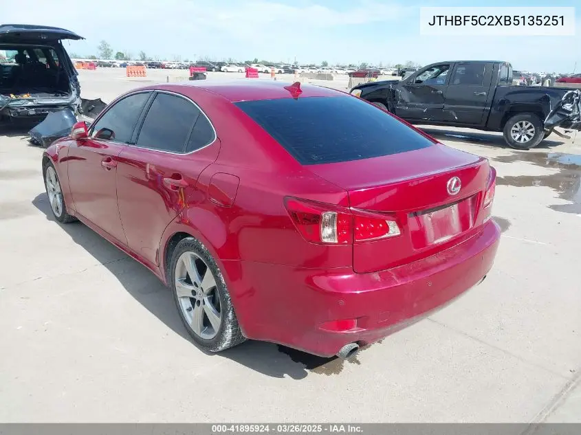 2011 Lexus Is 250 VIN: JTHBF5C2XB5135251 Lot: 41895924