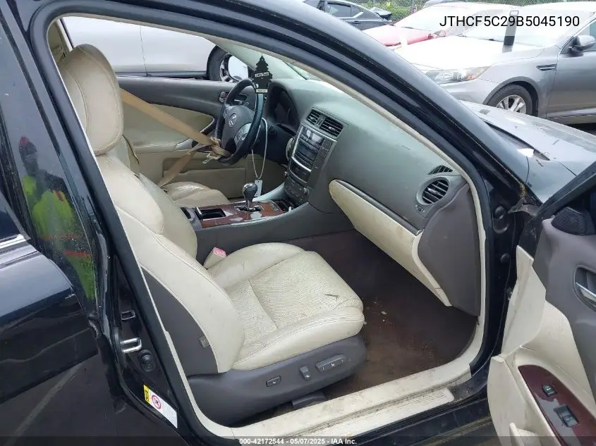 2011 Lexus Is 250 VIN: JTHCF5C29B5045190 Lot: 42172544