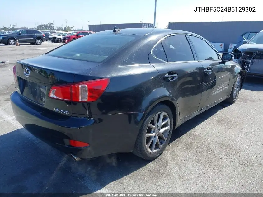 2011 Lexus Is 250 VIN: JTHBF5C24B5129302 Lot: 42218001