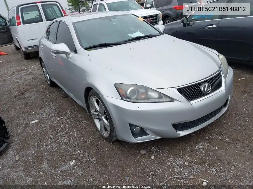 2011 Lexus Is 250 VIN: JTHBF5C21B5148812 Lot: 42231312